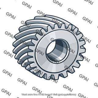 Helical gear left hand 3d