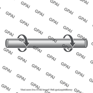 Rotating shaft with rotation arrows