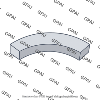 Curved rectangular block