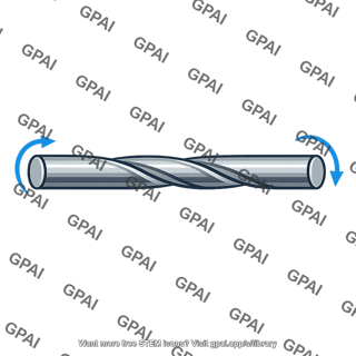 Solid round bar twisted