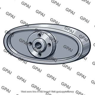 Flat belt pulley crowned