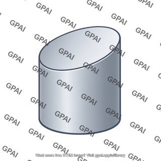 Oblique plane cut cylinder