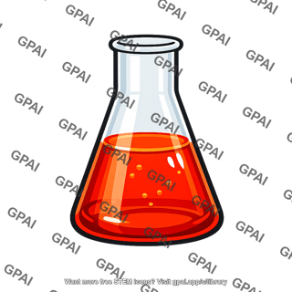 Erlenmeyer flask with red liquid