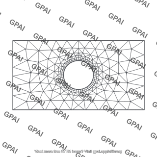 Two dimensional fea mesh refined at hole