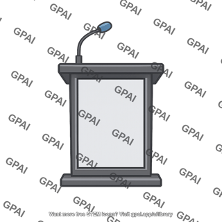 Podium with microphone