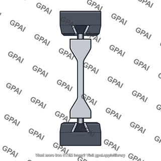 Tension test specimen mounted