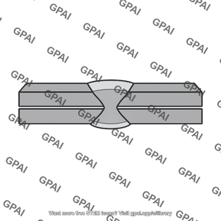 Double v groove weld