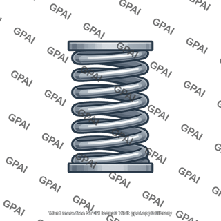 Helical compression spring squared and ground