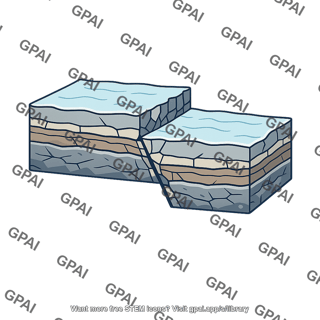 Underwater fault vertical displacement