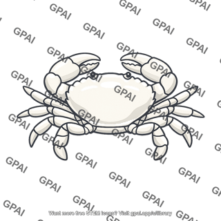 Brachyuran crab white