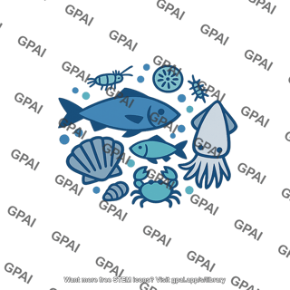 Marine life cluster with plankton