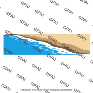 High tide shoreline