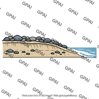 Wintertime beach rocky berm