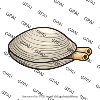 Clam with siphons