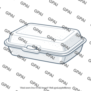 Polystyrene takeout container