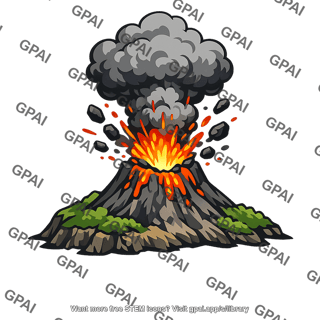 Volcanic island exploding