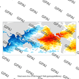 Sea surface temperature anomaly map