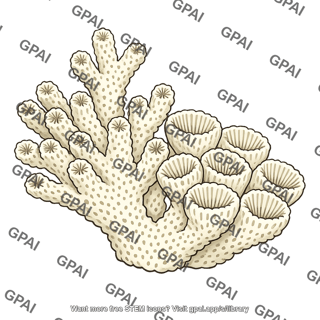 Coral calcium carbonate skeleton