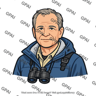 Scientist with binoculars