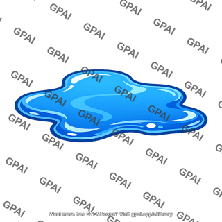 Blue liquid puddle
