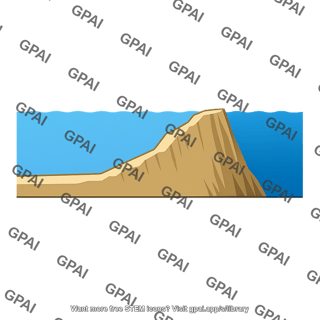 Ocean bottom abruptly sloped