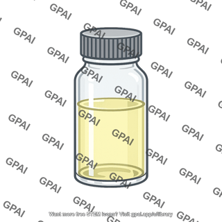 Vial with yellow liquid