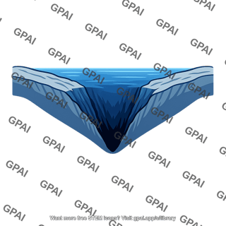 Ocean trench cross section