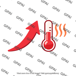 Temperature increasing arrow
