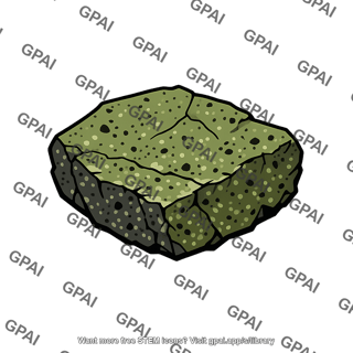 Green basaltic lava fragment