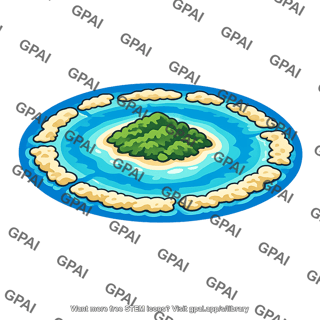 Barrier reef encircling island