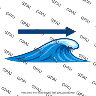 Ocean wave with arrow