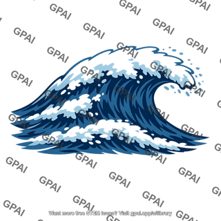 Violent storm wave frothy