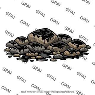Rocky beach oiled