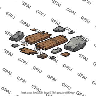Wood and stone debris