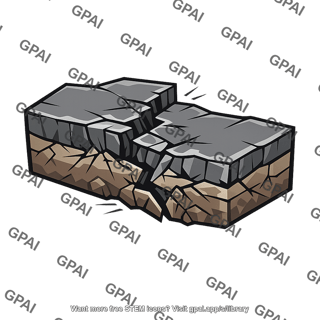 Earthquake cracked ground