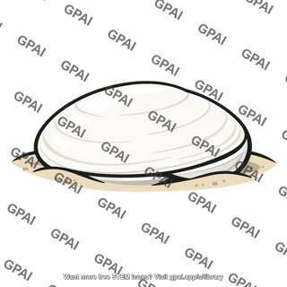 Giant white clam half buried