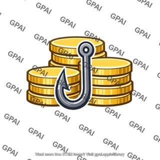 Coins with fishing hook
