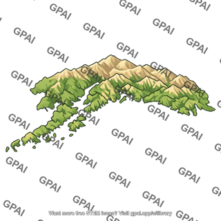 Mountainous coastal landmass