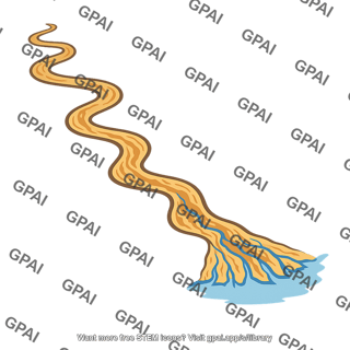 Winding river delta