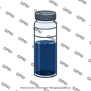 Vial with blue liquid
