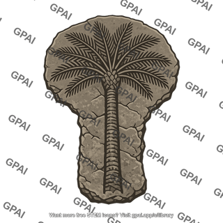 Fossil palm tree