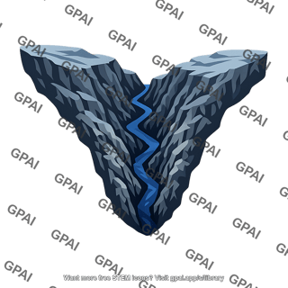 V shaped canyon with river
