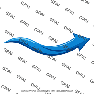 Curved blue arrow