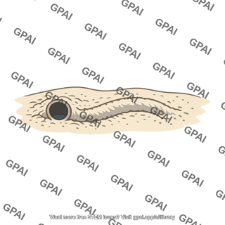 Animal burrow in sediment