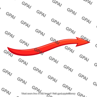 Curved red arrow