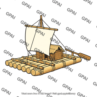 Balsa raft kon tiki