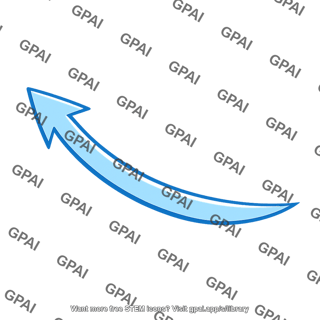 Curved blue arrow