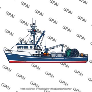 Decked fishing vessel