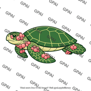 Green sea turtle diseased