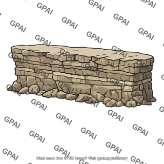 Layered stone wall
